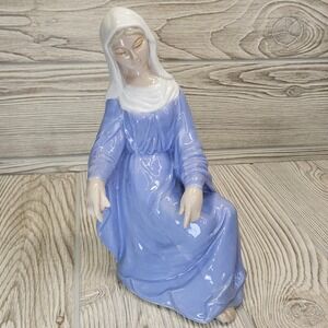 Nativity Mother Mary Blue Statue Religious Replacement Christmas Figurine Vtg